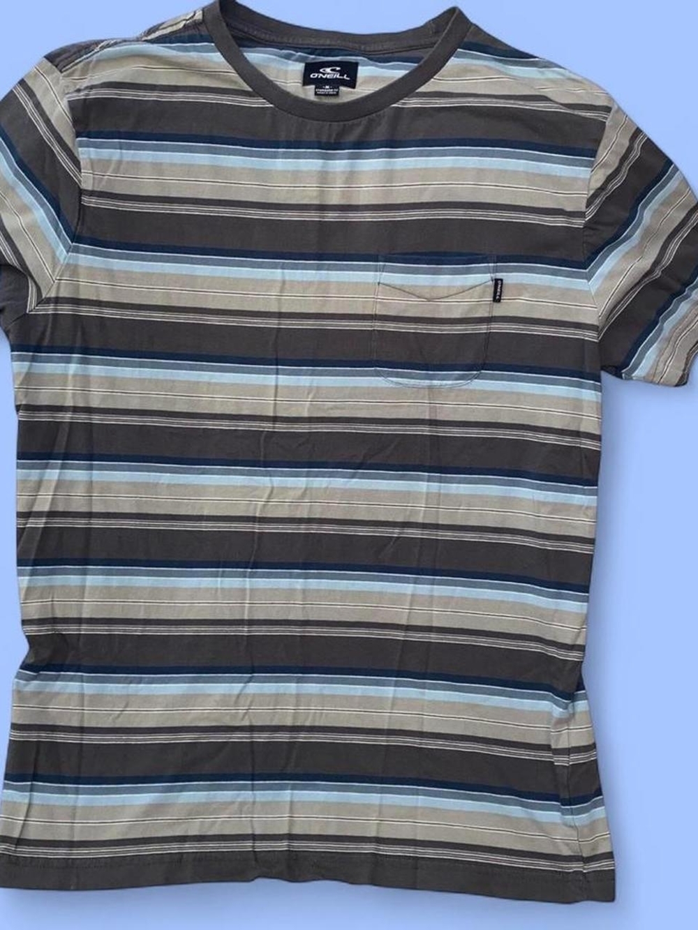 O'Neill Striped Short Sleeve Crew Tee in Blues And Grays